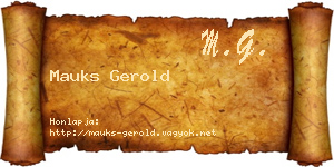 Mauks Gerold névjegykártya